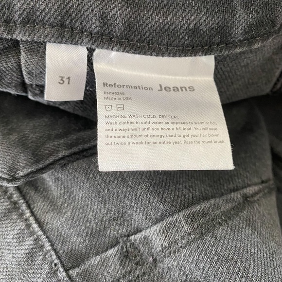 NWT Reformation Kayo High Rise Skinny Jean Black Erie Wash Charcoal Women's 31 - Picture 8 of 10
